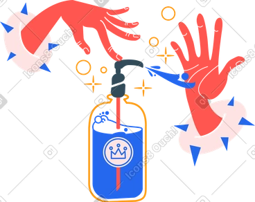Washing hands with an antiseptic PNG, SVG