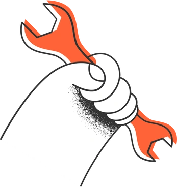 Hand with wrench PNG, SVG