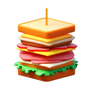 A towering sandwich with multiple layers of ingredients. The bottom layer features two slices of toasted bread. Next, there is a generous amount of vibrant green lettuce, followed by several slices of cheese in yellow and white colors. Stacked on top of the cheese are various selection of meats, including turkey, ham, and roast beef. Additional layers include slices of ripe tomato and crispy bacon. The sandwich is topped with another slice of bread, and it is secured with a toothpick.
