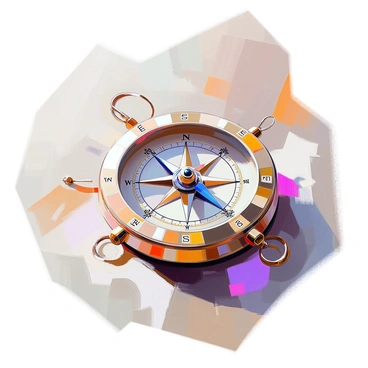 A classic nautical compass is depicted in the center of the image. The compass features intricate engravings, showcasing ornate details along its rim. The needle of the compass is finely crafted, indicating the cardinal directions with marked precision. Surrounding the compass are decorative elements such as swirling patterns and maritime symbols, enhancing its elegance. The background complements the compass with subtle textures that suggest a sense of age and authenticity, emphasizing the craftsmanship of this navigational instrument.