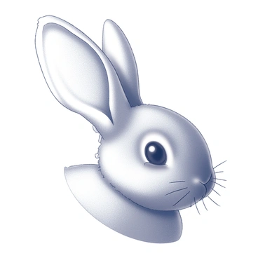 A close-up of a fluffy bunny's ear. The ear is large and covered in soft fur, with fine details showing the texture of the hair. It is positioned in an upright stance, twitching gently as if sensing something nearby. The background is softly blurred, drawing attention to the ear's delicate movements and the subtle play of light on its surface.