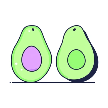Two halves of an avocado are resting side by side on a light surface. The left half contains a smooth, glossy pit nestled in its center, surrounded by vibrant green flesh with a subtle texture. The right half is devoid of the pit, showcasing the same rich green flesh, cut cleanly and glistening. The edges of both halves are neatly defined, and the contrast between the two presents an inviting display of the fruit.