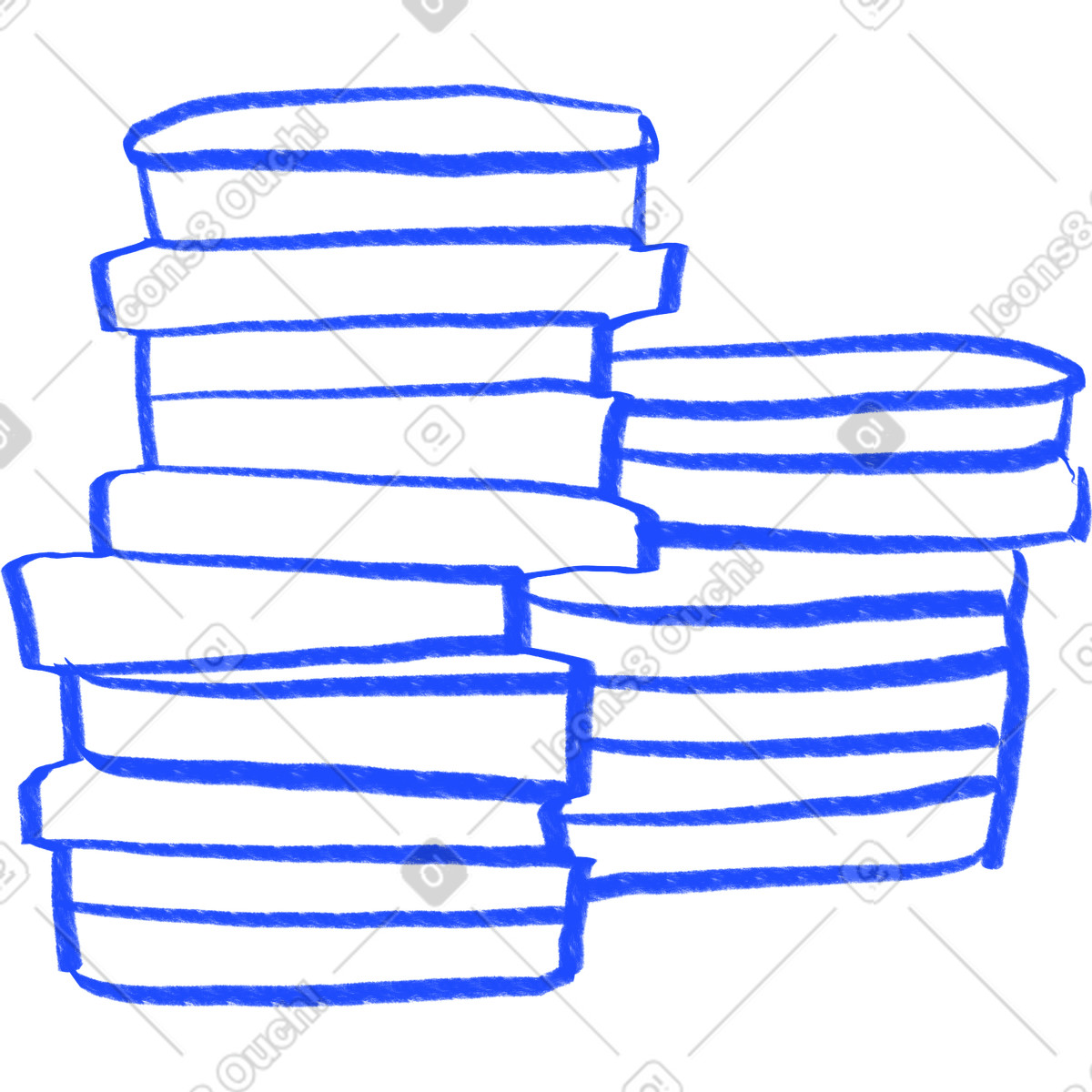 下载 Quirky 风格的 Two piles of money 插画，支持 PNG、SVG 格式