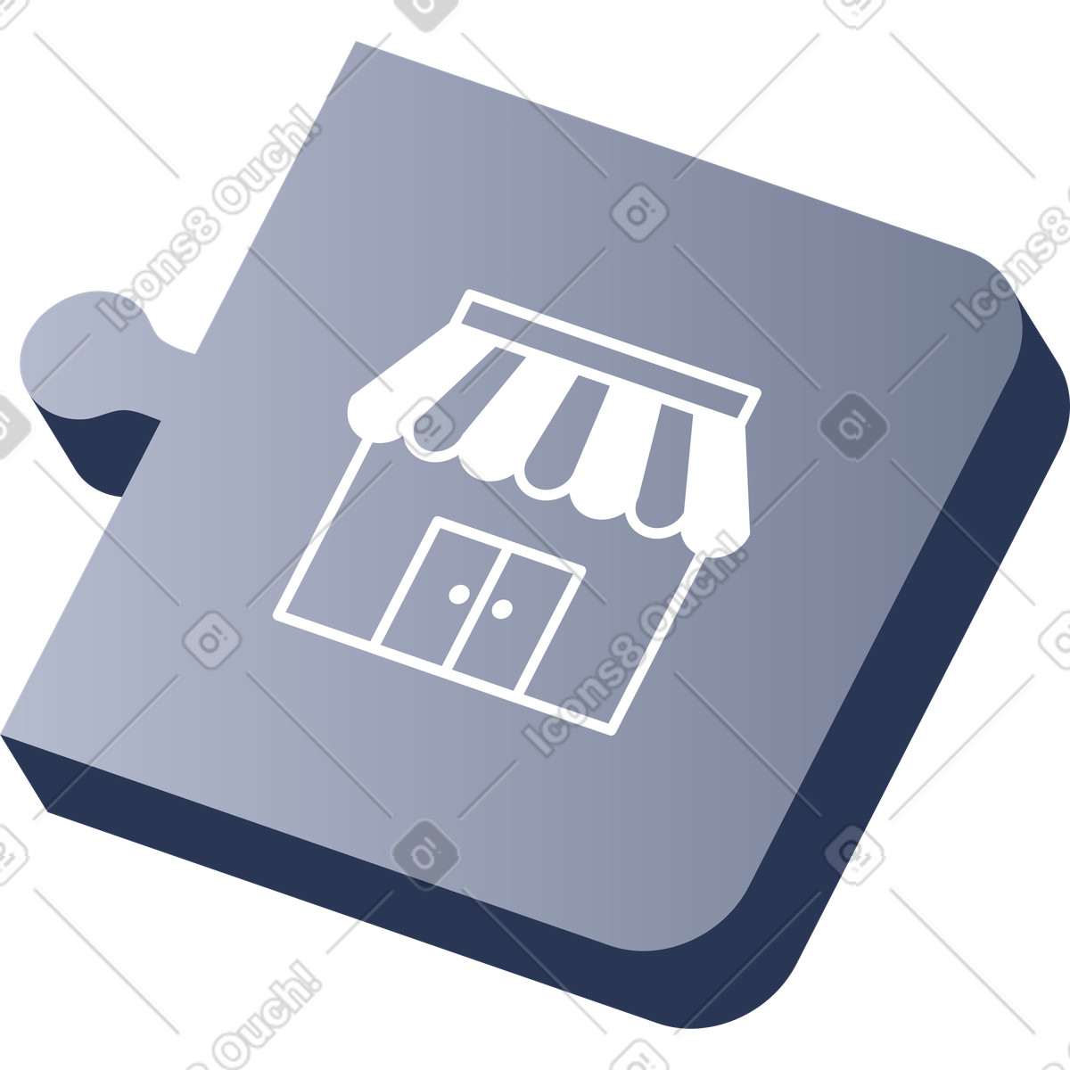 Ilustración Icono de tienda en una pieza rompecabezas estilo Lucent a descargar PNG y SVG