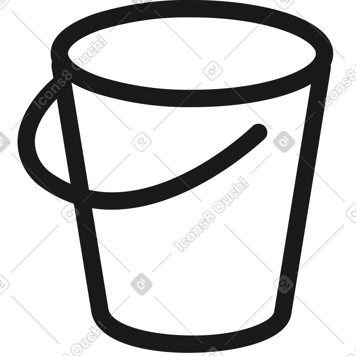 Bucket illustration in Taxi style download in PNG, SVG