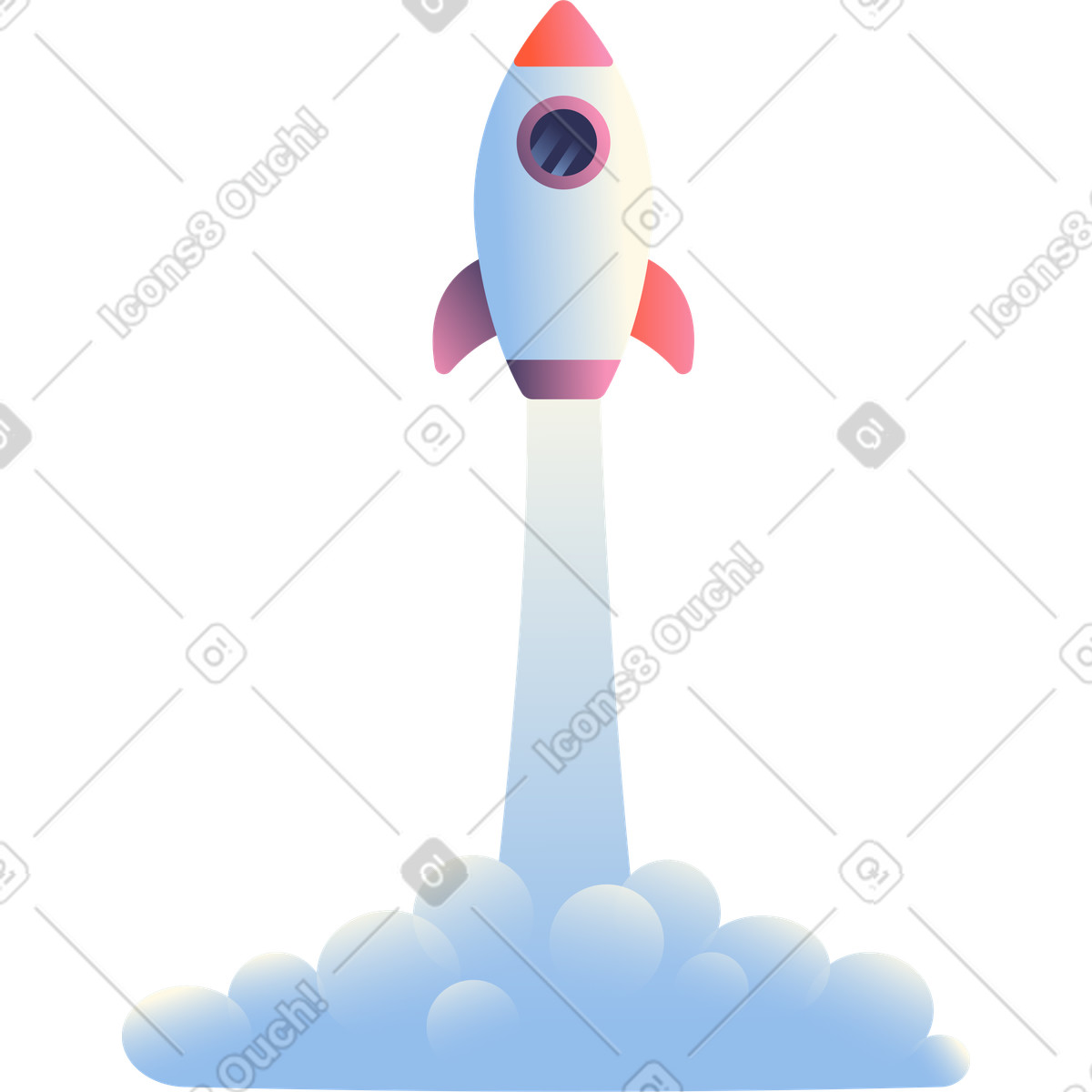 Beam スタイルの Rocket taking off のイラストをPNG、SVG形式でダウンロード