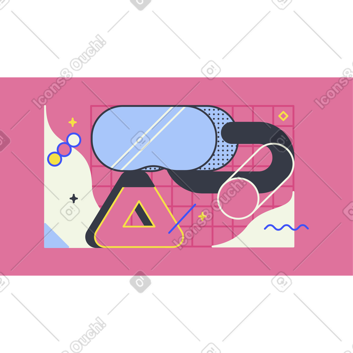 Virtual technology concept illustration gaming clipart related to augmented reality PNG