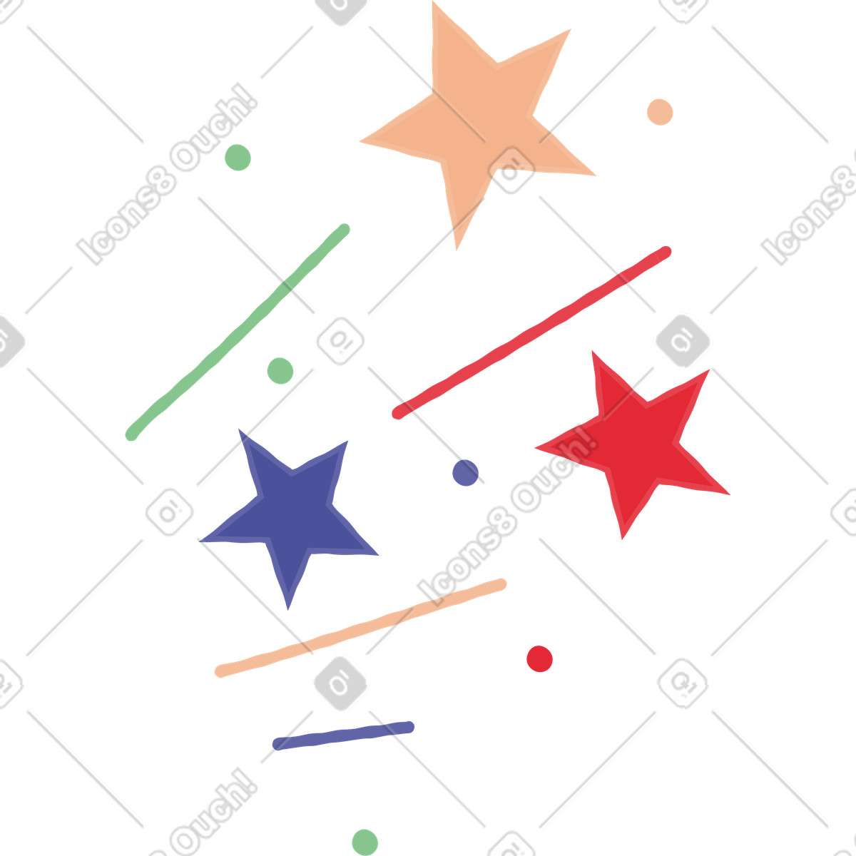 Stars effect-Illustration im Stripy-Stil als Download in PNG, SVG