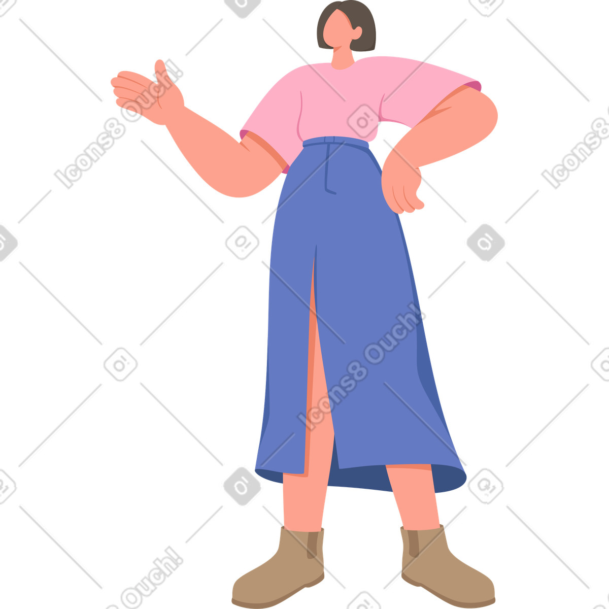 下载 Social 风格的 女人 插画，支持 PNG、SVG 格式
