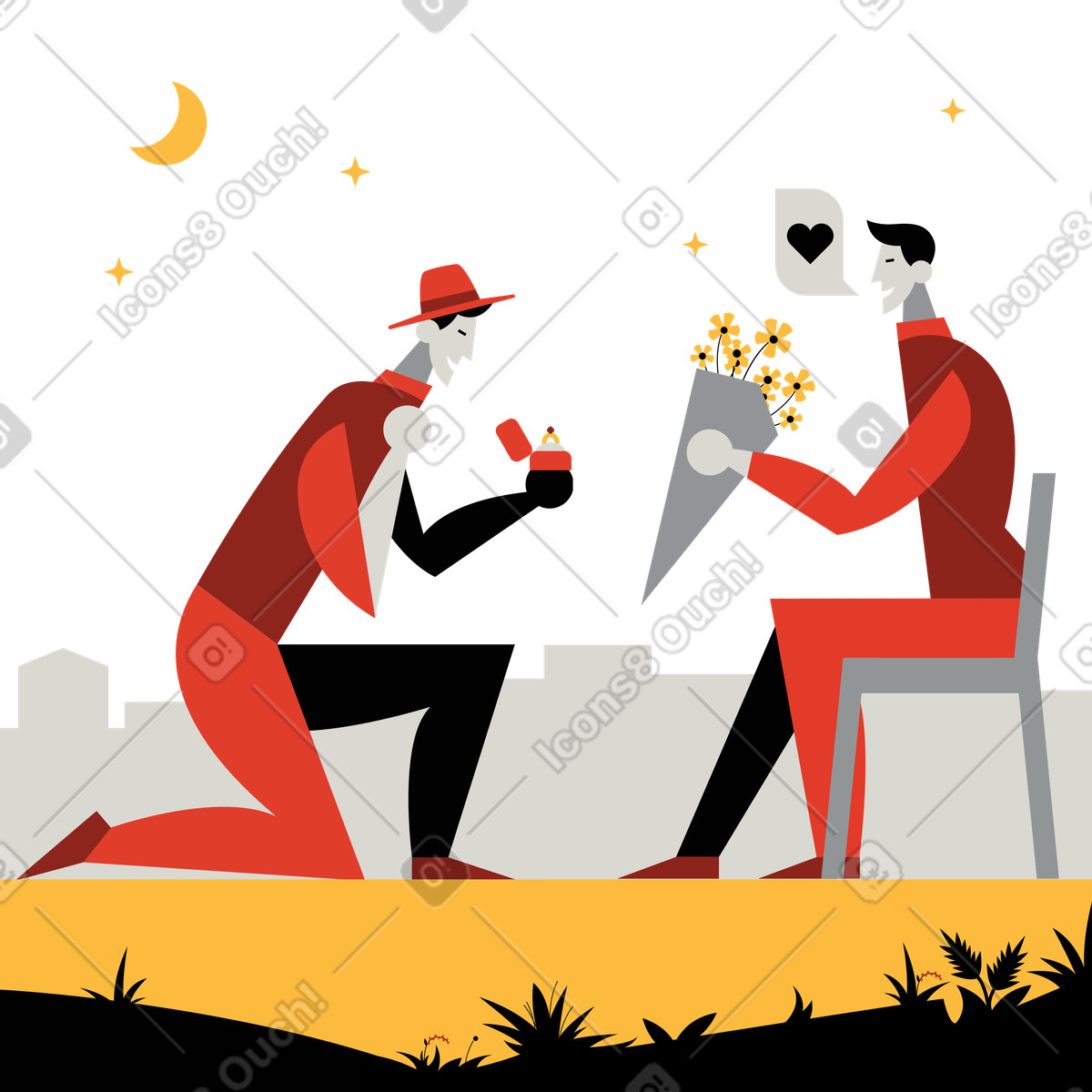 下载 Burgundy 风格的 他说是的 插画，支持 PNG、SVG 格式