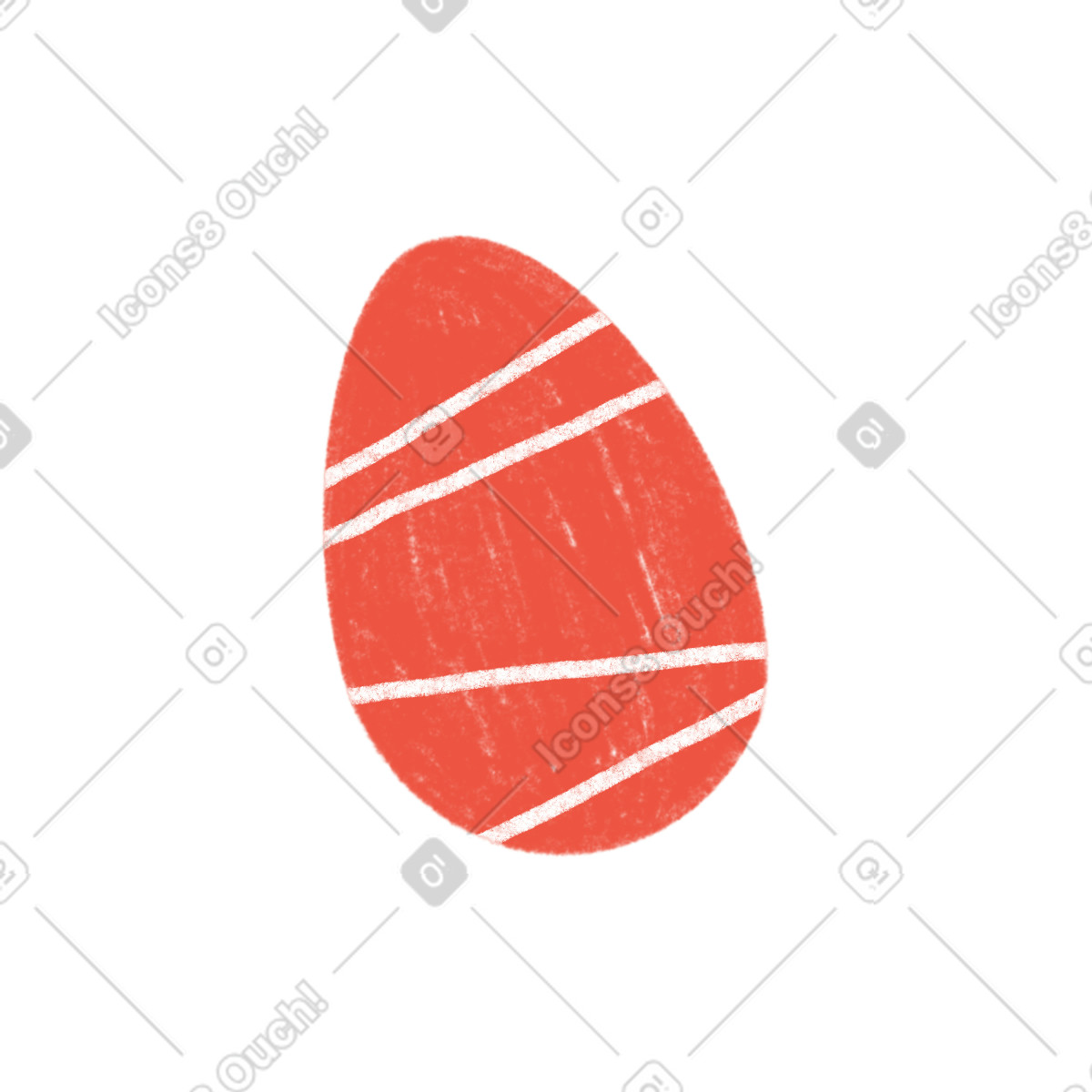 Tutti 스타일의 Red egg with white stripes 일러스트레이션 PNG, SVG 다운로드