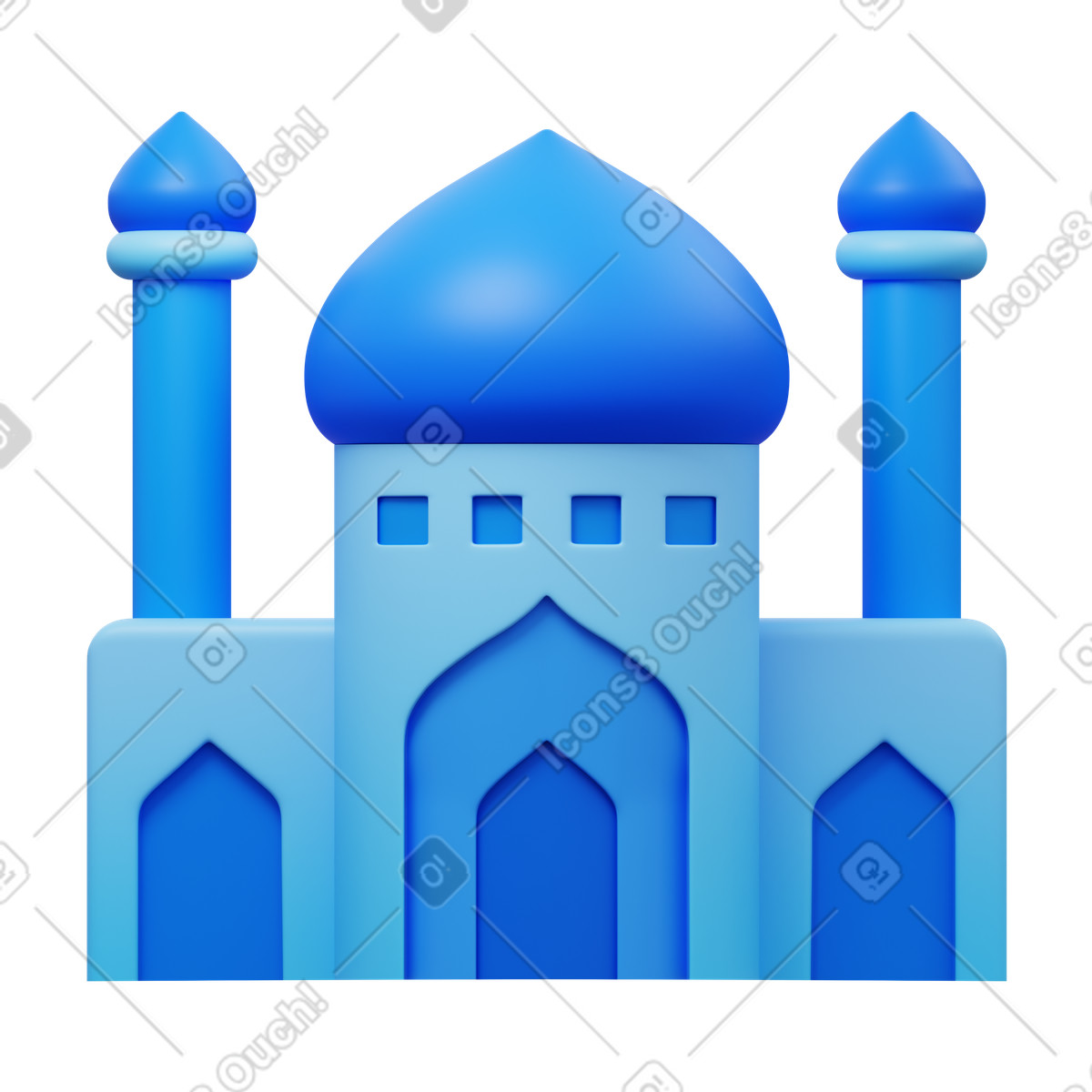 Moschea illustrazione in stile 3D Fluency scarica in PNG, SVG