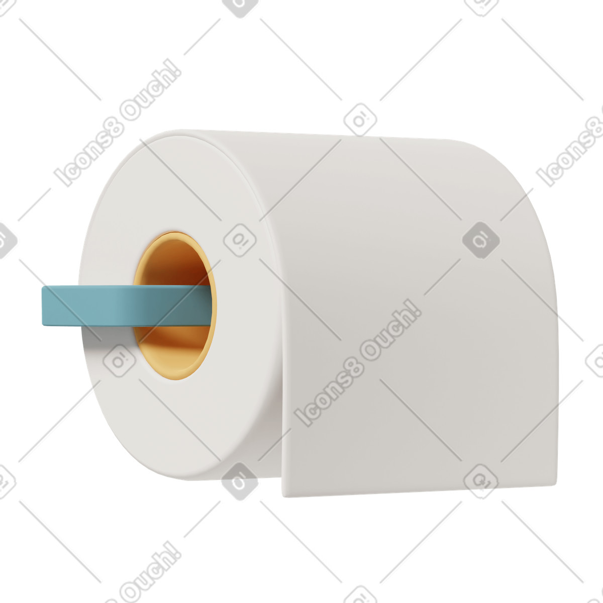 Ilustración Toilet paper en estilo 3D Casual life a descargar en PNG y SVG