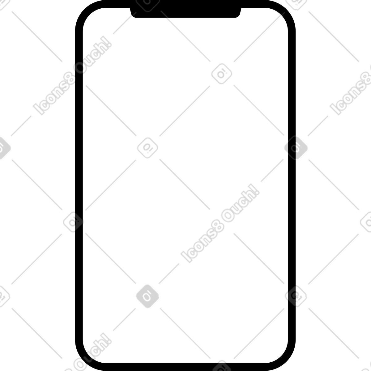 Big white mobile phone-Illustration im Transistor-Stil als Download in PNG, SVG