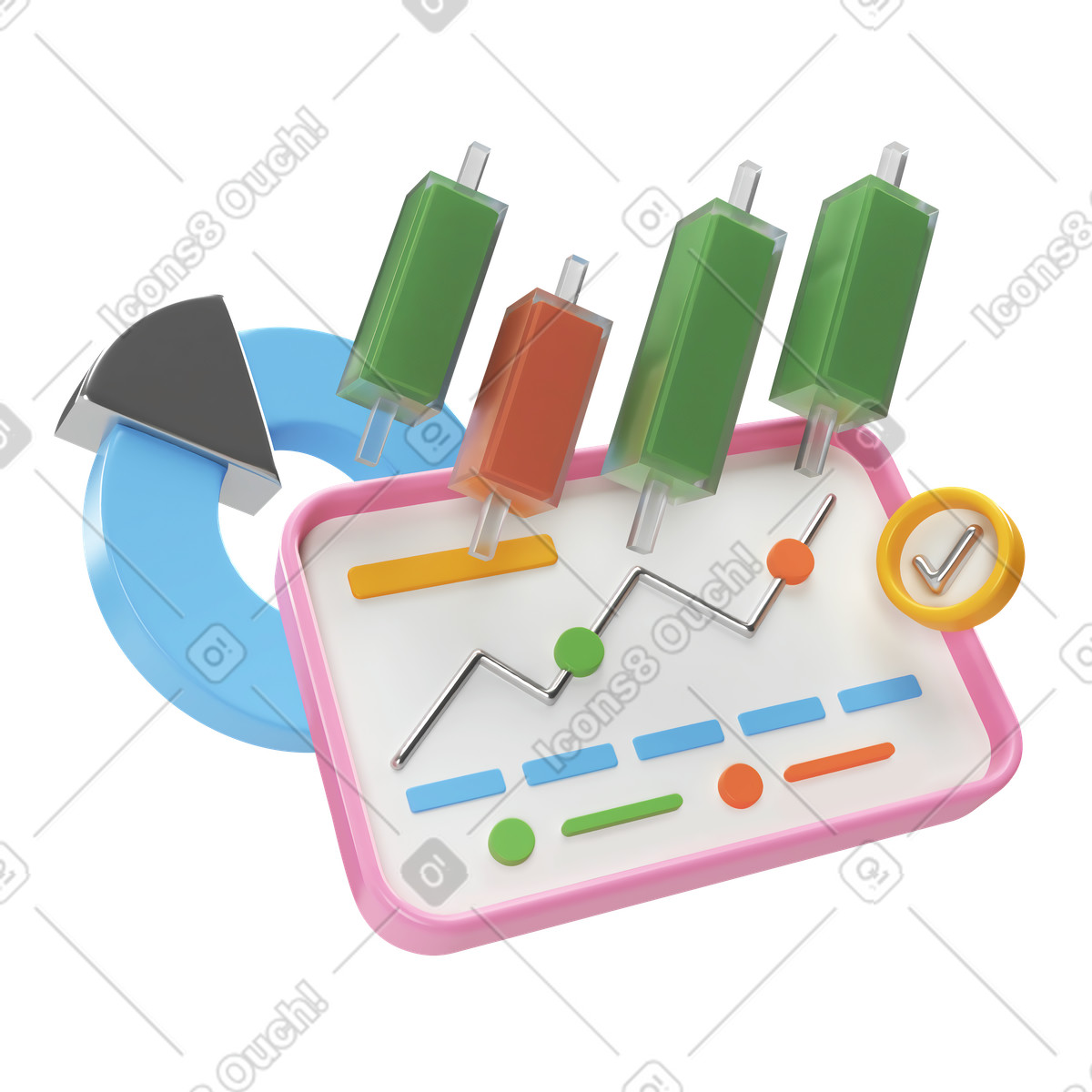Statistical analysis and data insights illustration in PNG, SVG