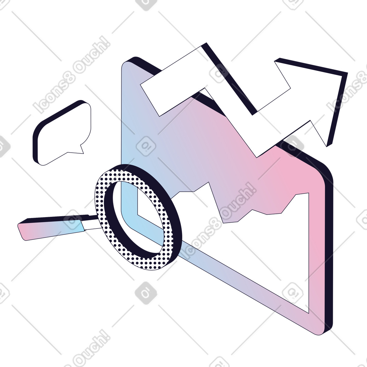 Analisi della crescita aziendale, analisi dei dati e individuazione delle tendenze, monitoraggio delle prestazioni illustrazione in stile Node scarica in PNG, SVG