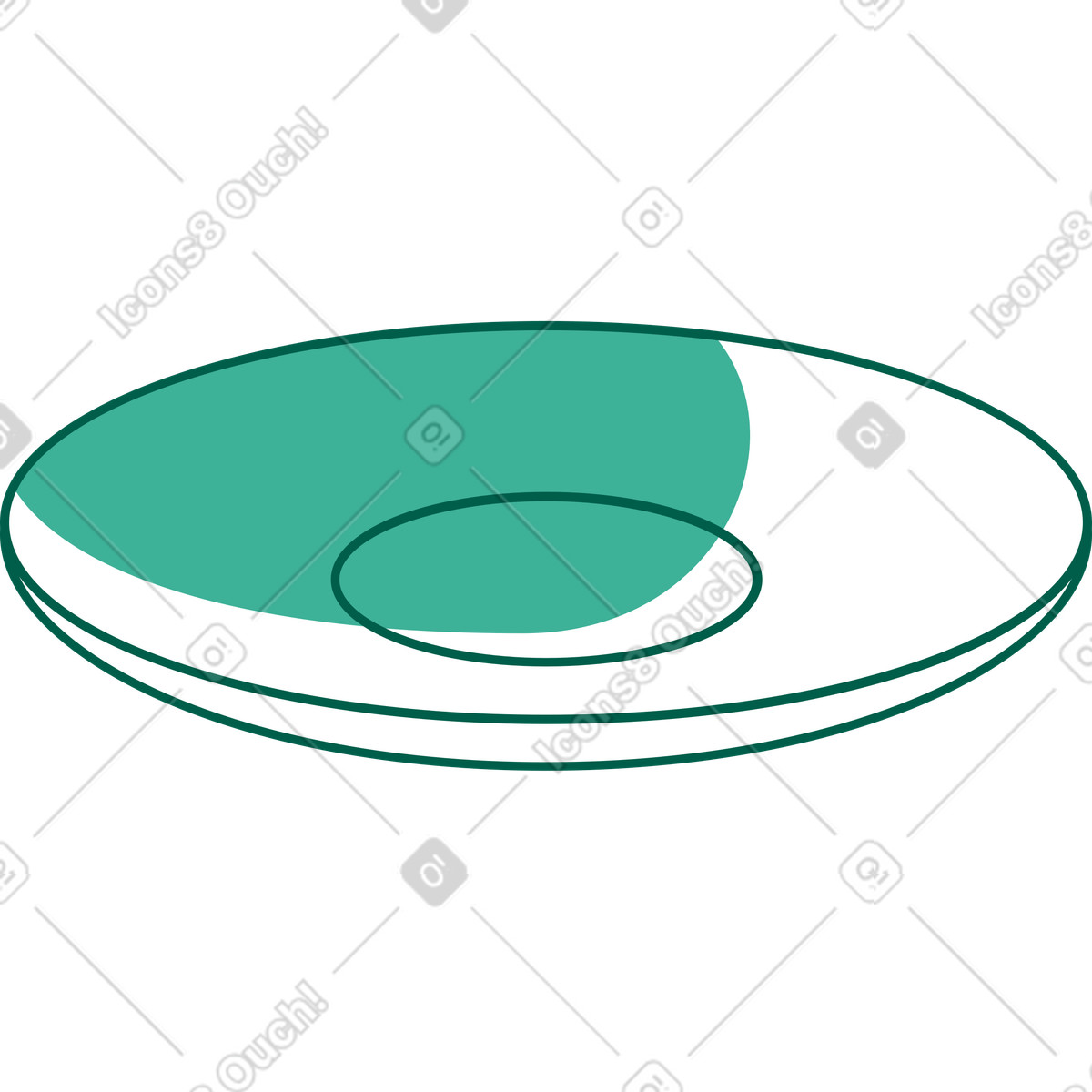 Saucer illustration in Storyline style download in PNG, SVG