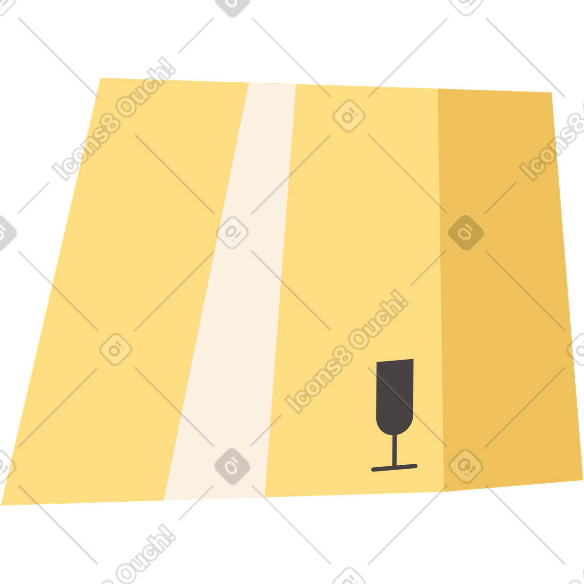 Scatola di cartone filigranata illustrazione in stile Dizzy scarica in PNG, SVG