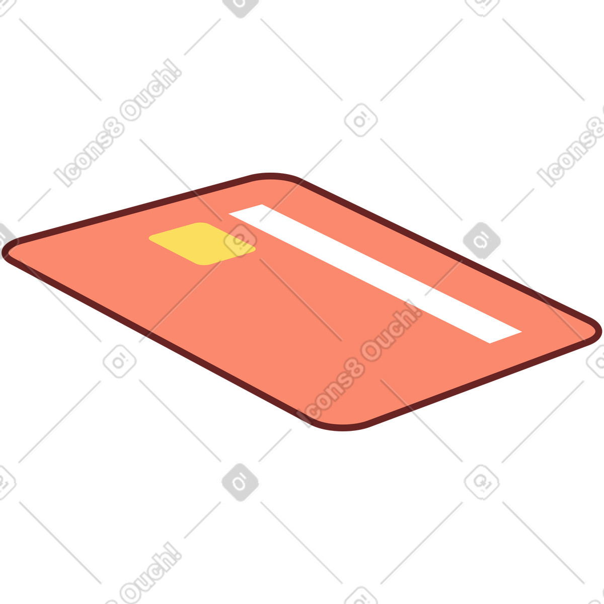 Red bank card illustration in Storyline style download in PNG, SVG