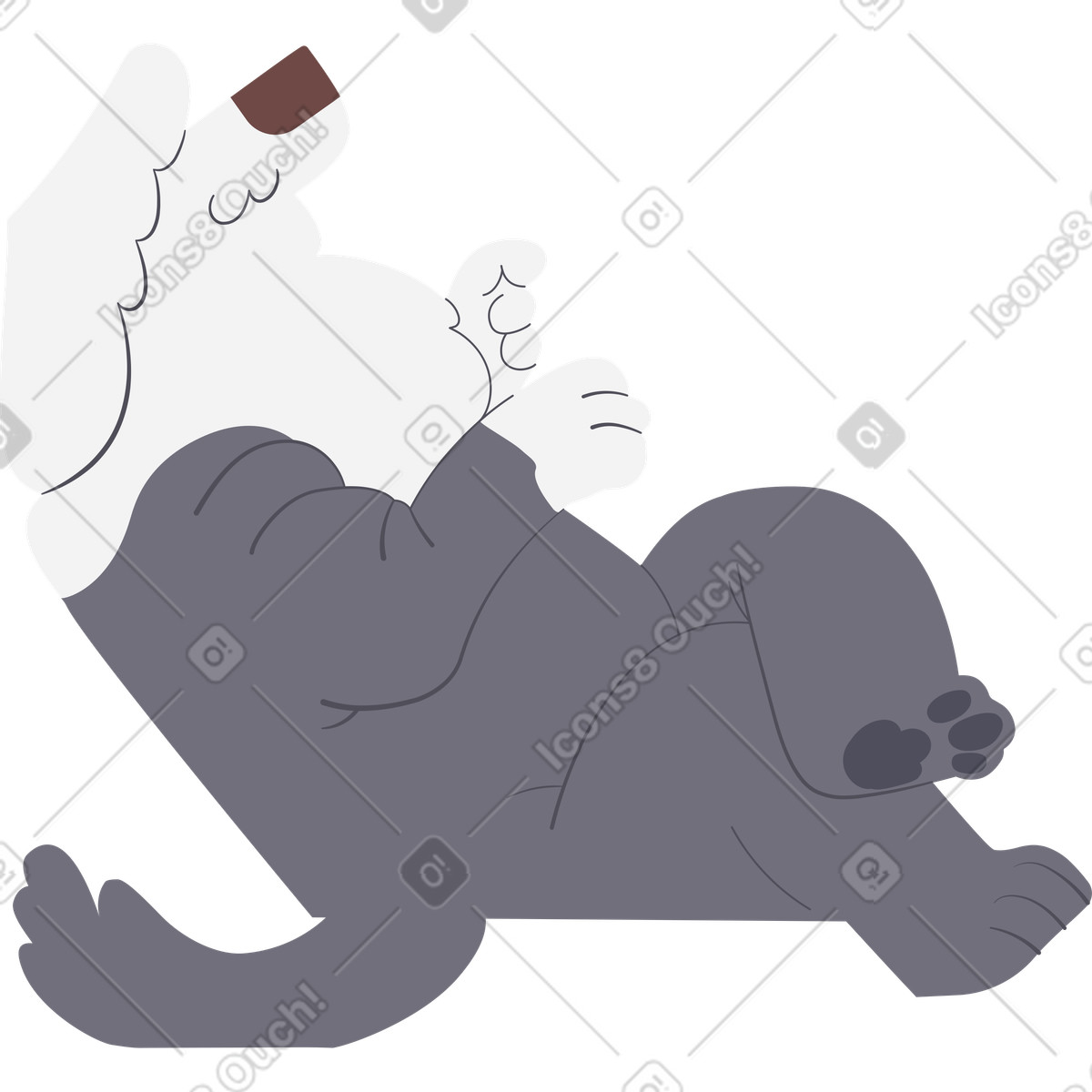 Polish shepherd dog sits illustration in Woof style download in PNG, SVG