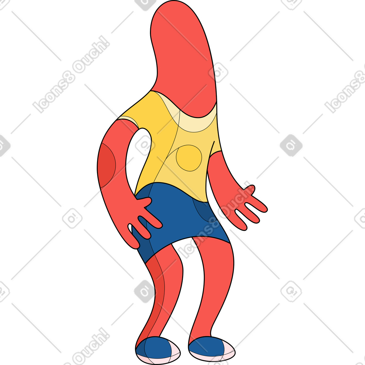 Ilustração de Mulher magra em pé no estilo Surr para baixar PNG, SVG