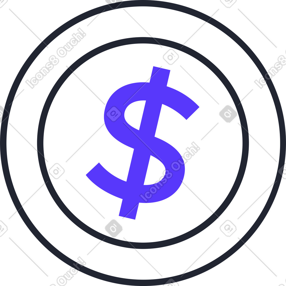 Pablita 스타일의 Money white dollar coin 일러스트레이션 PNG, SVG 다운로드