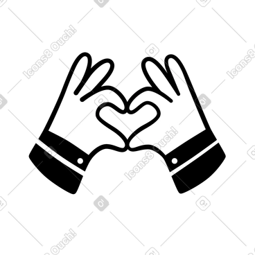 Hands Making Heart Shape Sign animated illustration in GIF, Lottie (JSON), AE