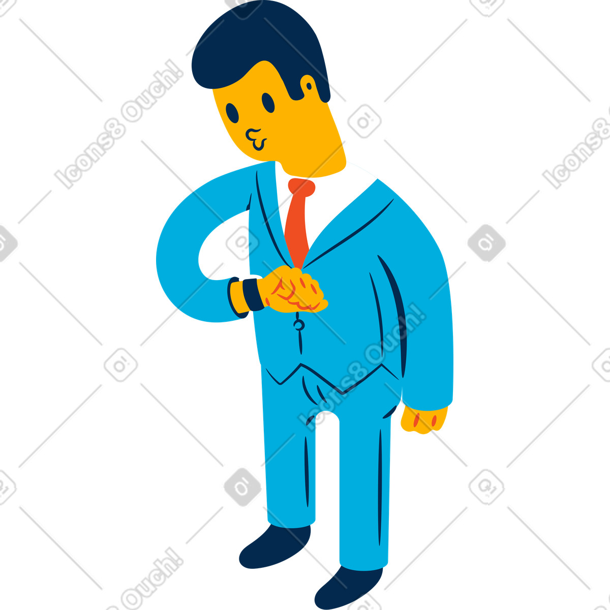 Businessman illustration in Flame style download in PNG, SVG