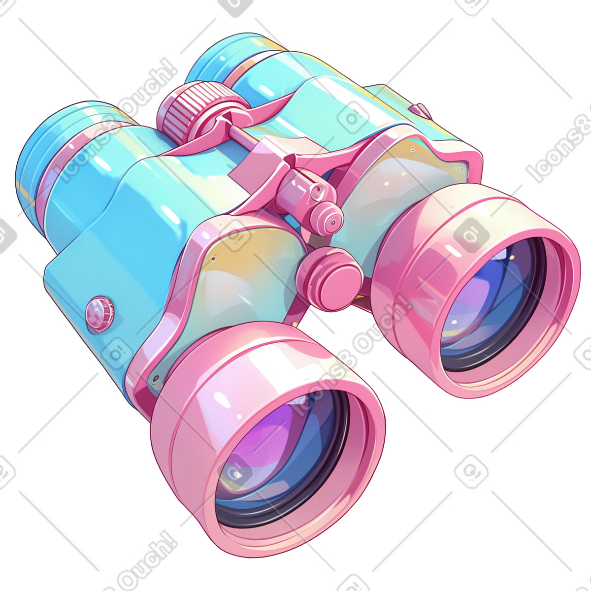 Binoculars illustration in Glazy style download in PNG, SVG