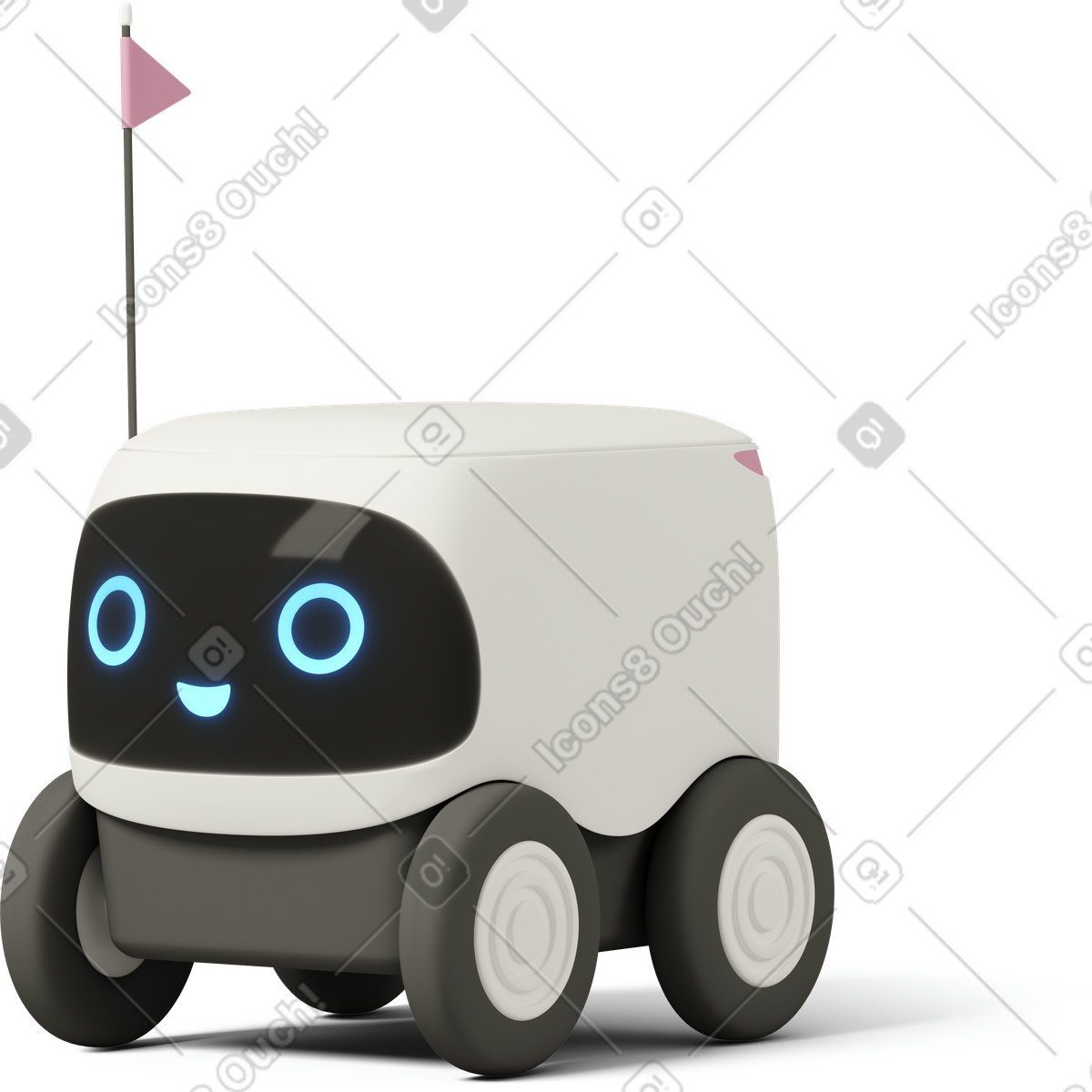 3D Casual life 스타일의 Delivery robot 일러스트레이션 PNG, SVG 다운로드