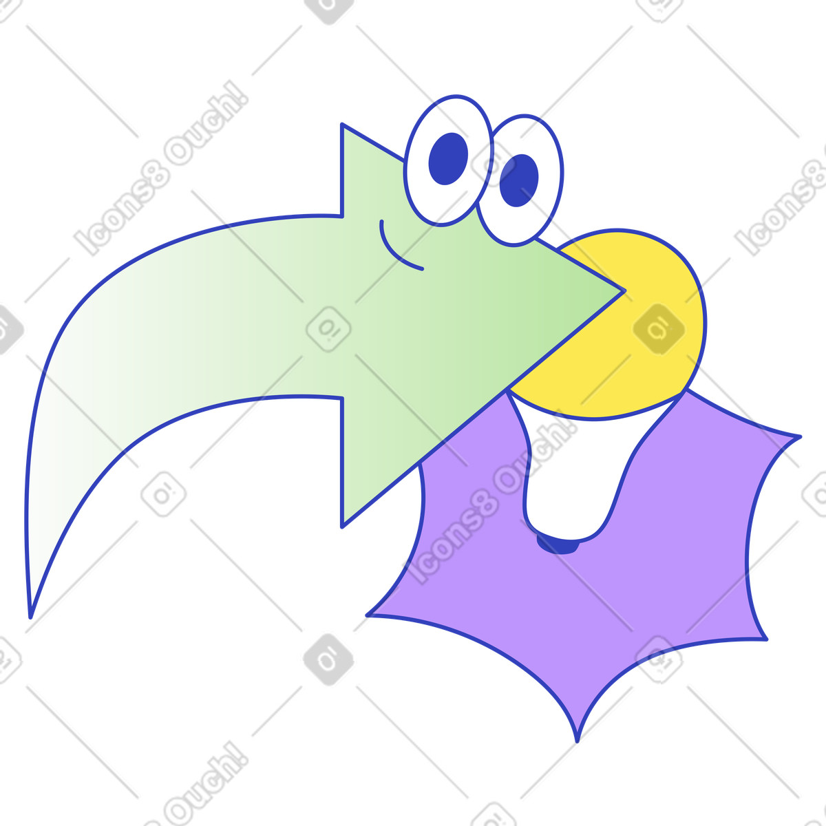 Content and idea sharing and innovation, Data transfer workflow, Workflow progress direction illustration in Eyeful style download in PNG, SVG