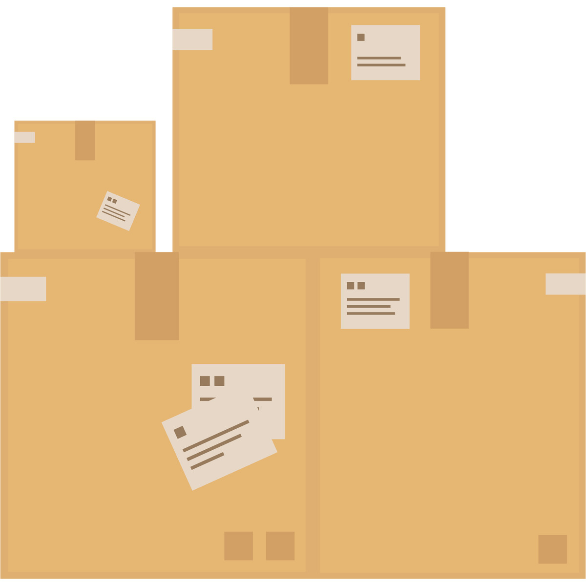 Stack of boxes-Illustration im Fogg-Stil als Download in PNG, SVG