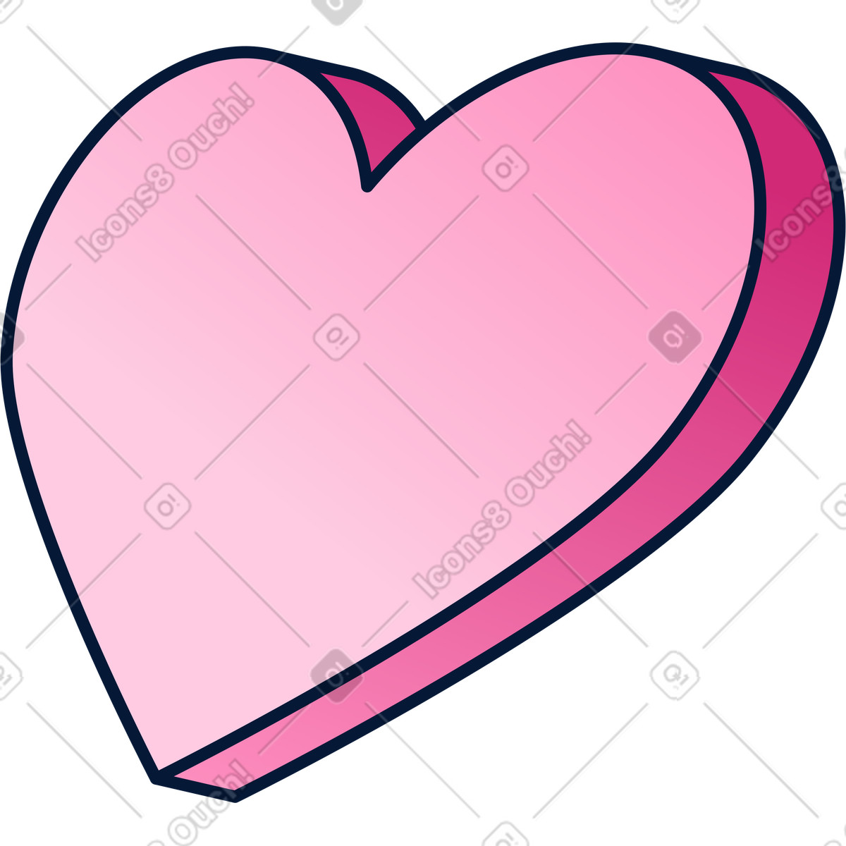 Illustration Coeur rose dans le style Neat à télécharger aux formats PNG, SVG
