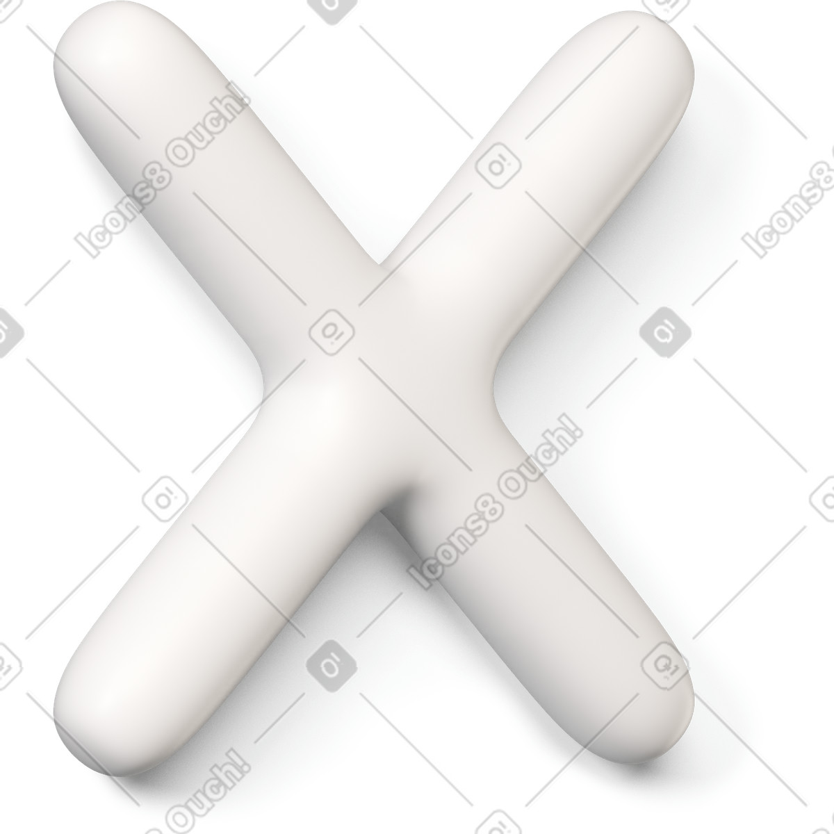 Illustration Icône d'annulation blanche tournée vers la droite dans le style 3D Buddy à télécharger aux formats PNG, SVG