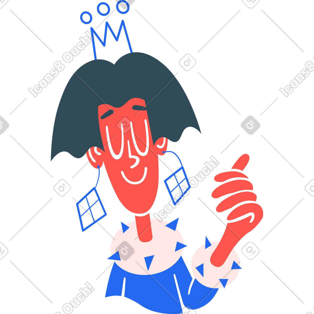 Queen illustration in Kingdom style download in PNG, SVG