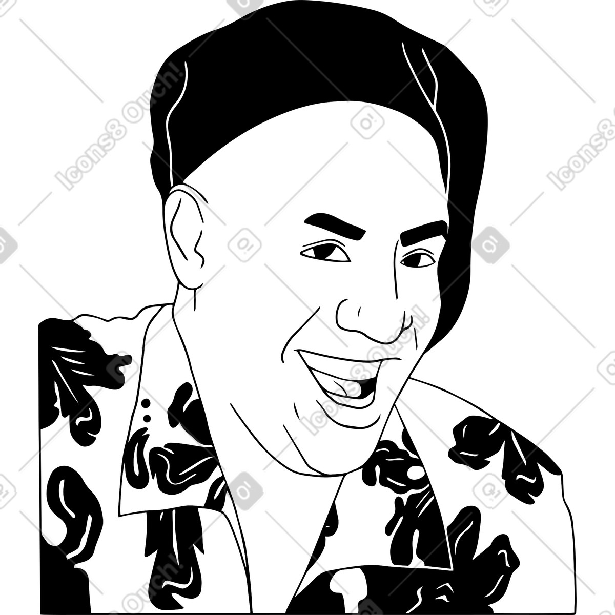 Uomo che ride illustrazione in stile Dudes scarica in PNG, SVG