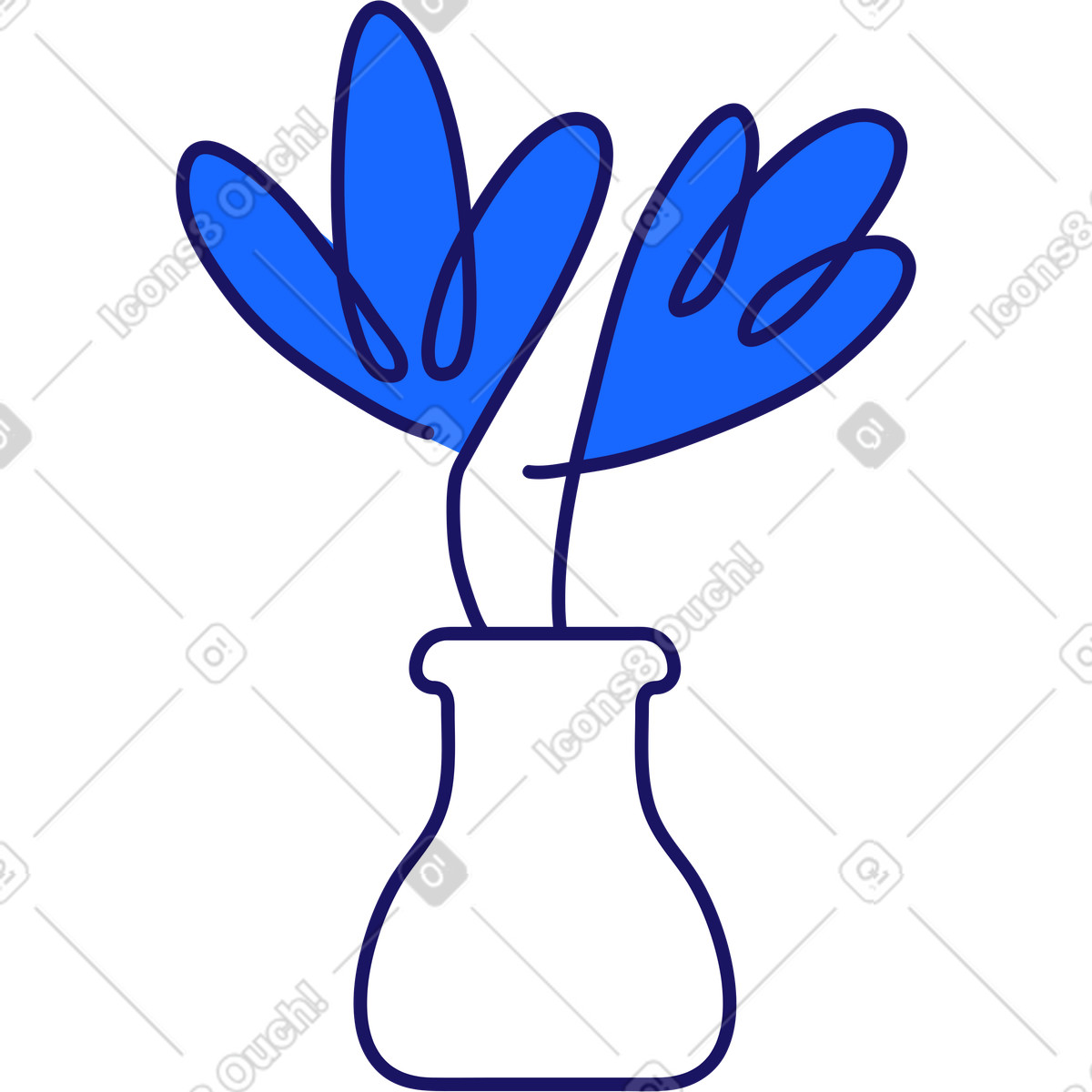 Illustration Vase avec des fleurs dans le style Matey à télécharger aux formats PNG, SVG