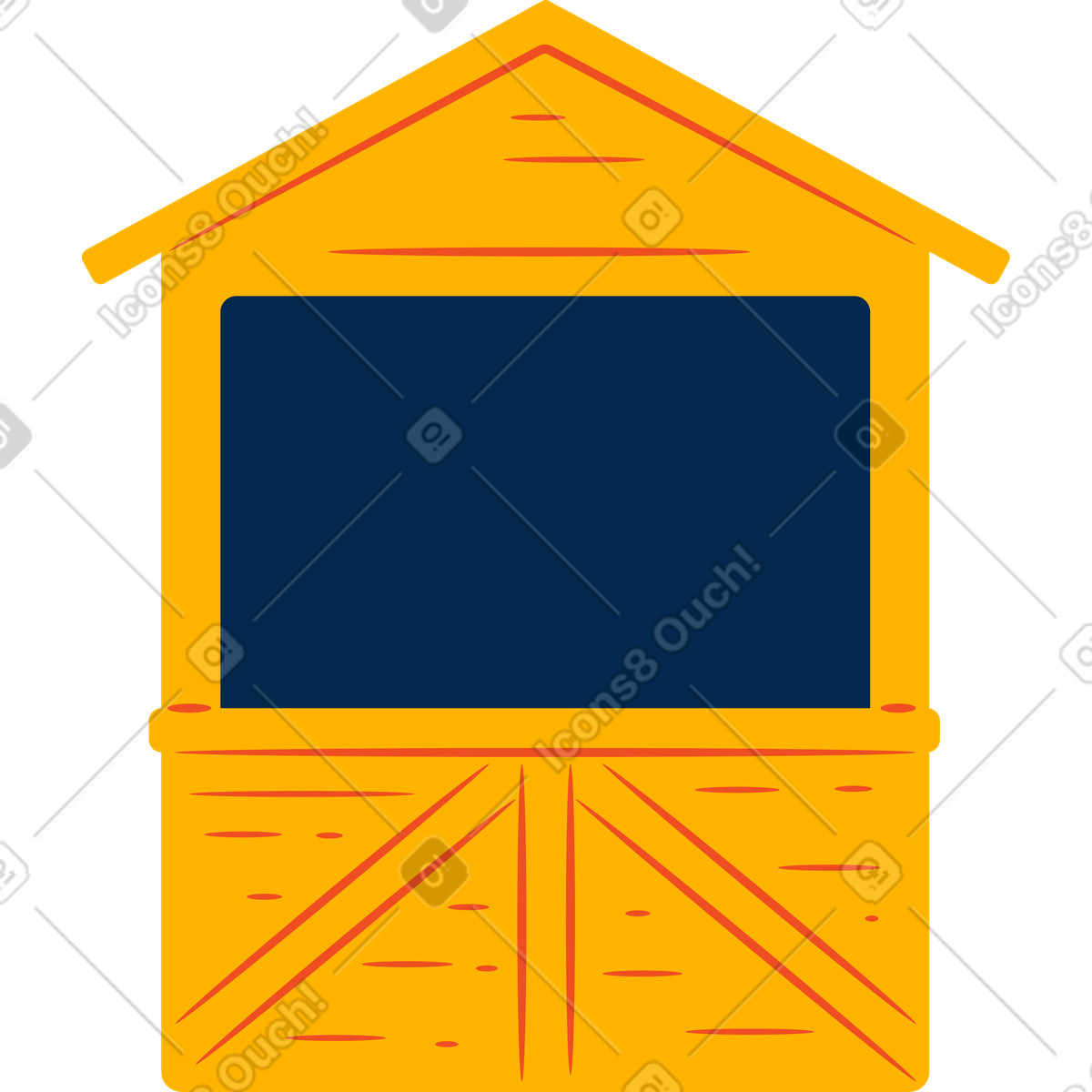 Ilustración Casa de navidad en estilo Flame a descargar en PNG y SVG