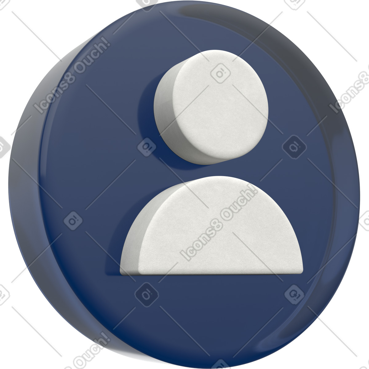 Ilustración User icon, account avatar en estilo 3D Grid a descargar en PNG y SVG