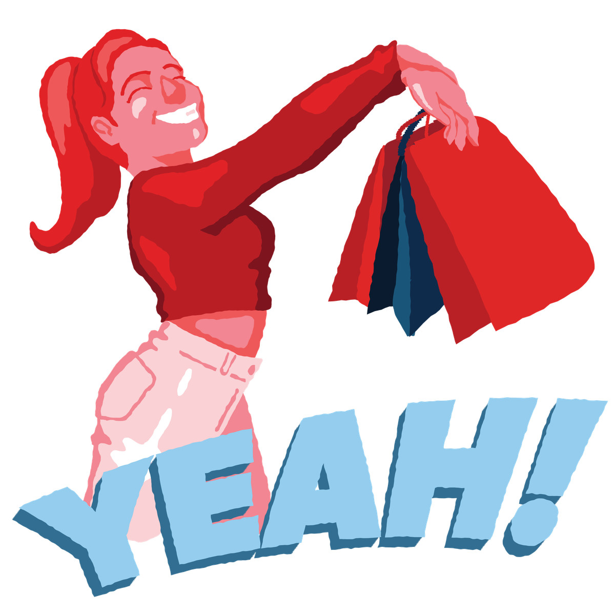 Joy of shopping illustrazione in stile Cherry scarica in PNG, SVG