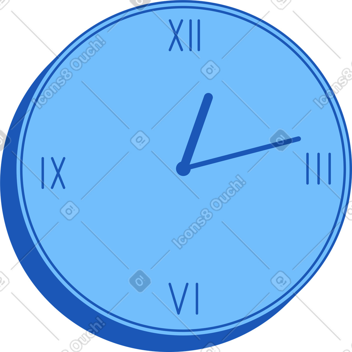 Wall clock illustration in Storyline style download in PNG, SVG