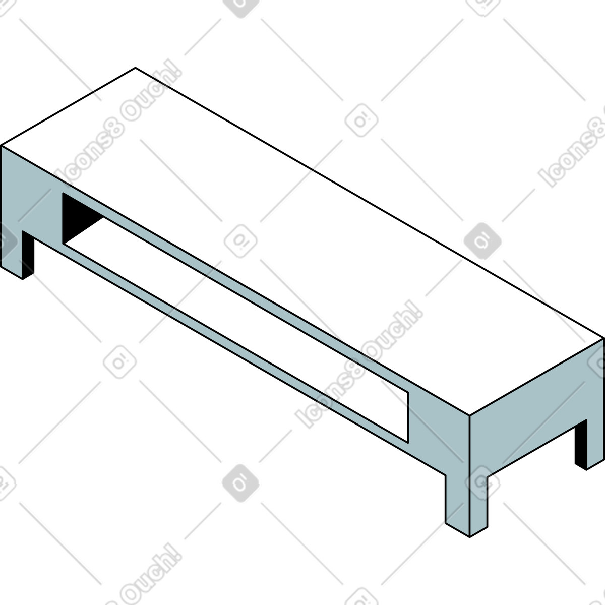 Illustration Table de télévision dans le style Isometric à télécharger aux formats PNG, SVG