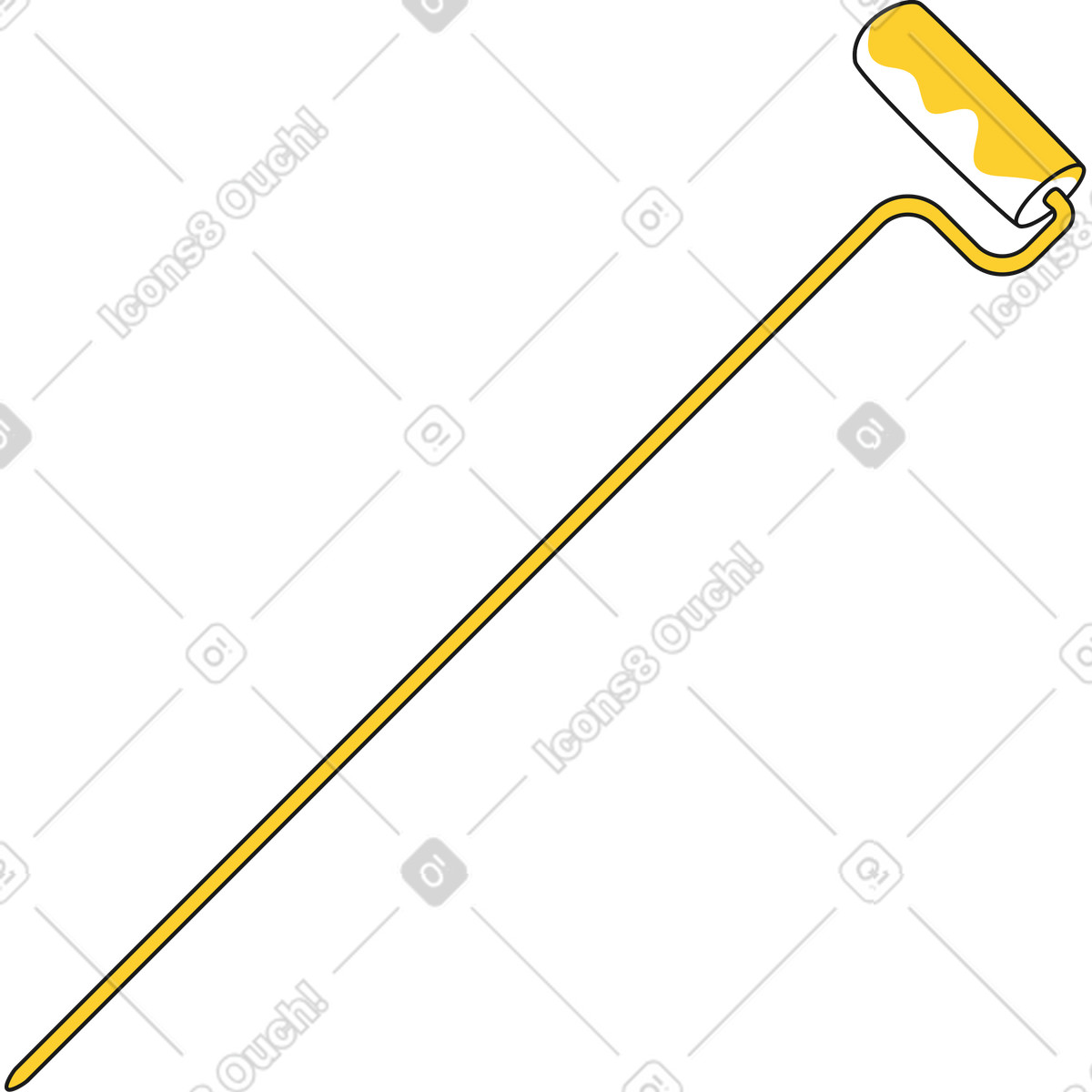 Paint roller illustration in Taxi style download in PNG, SVG