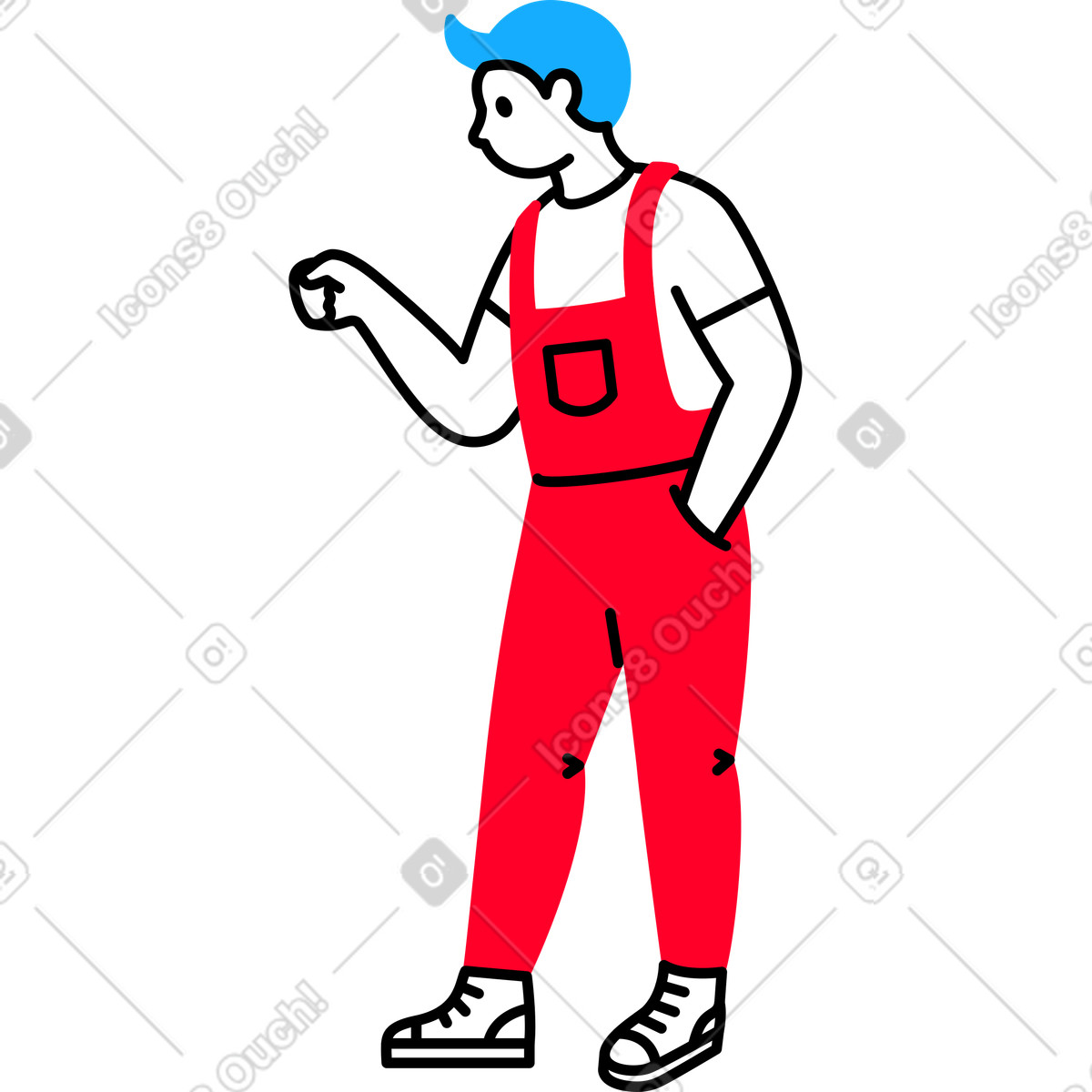 Uomo in tuta illustrazione stile Transistor scarica PNG, SVG