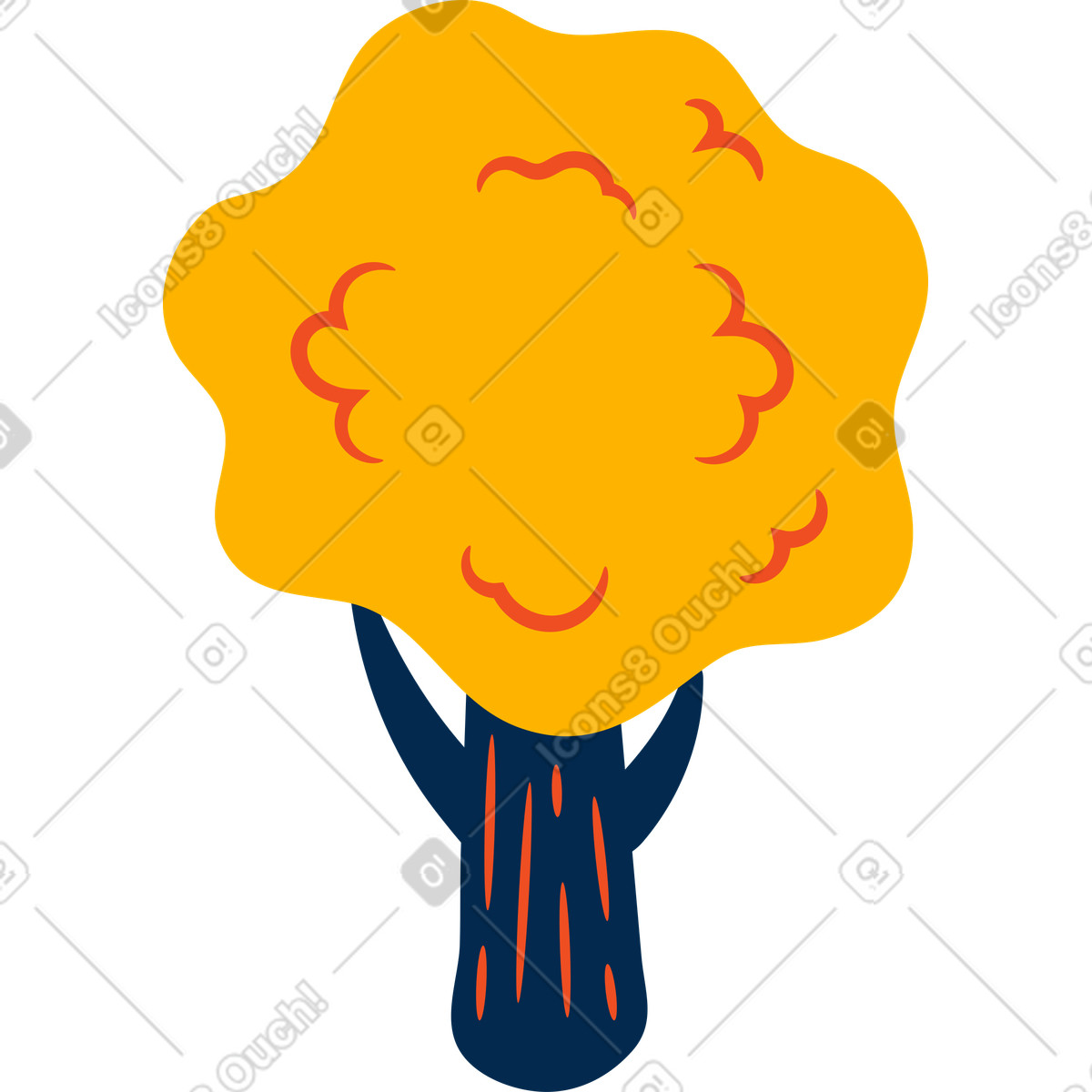 Ilustración Árbol en estilo Flame a descargar en PNG y SVG