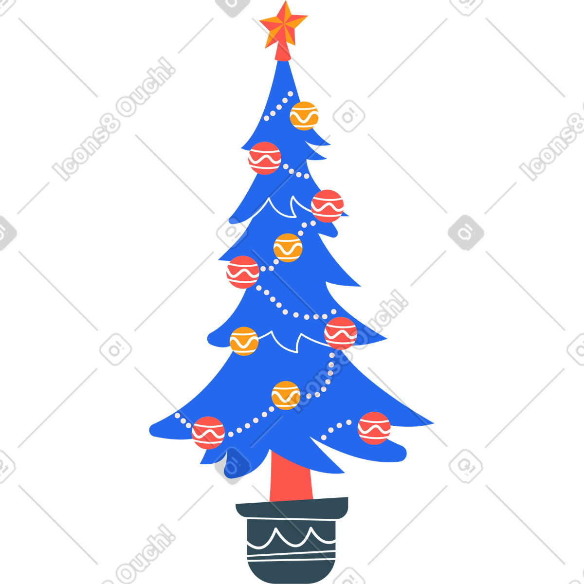 Kingdom スタイルの クリスマスツリー のイラストをPNG、SVG形式でダウンロード
