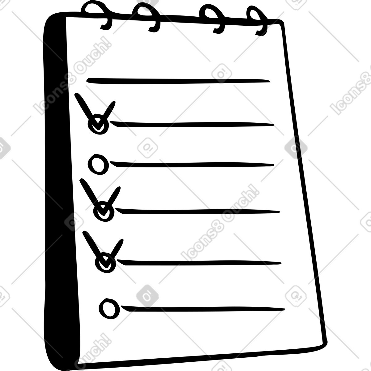 Illustration Bloc-notes liste de choses à faire dans le style Journal télécharger aux formats PNG, SVG