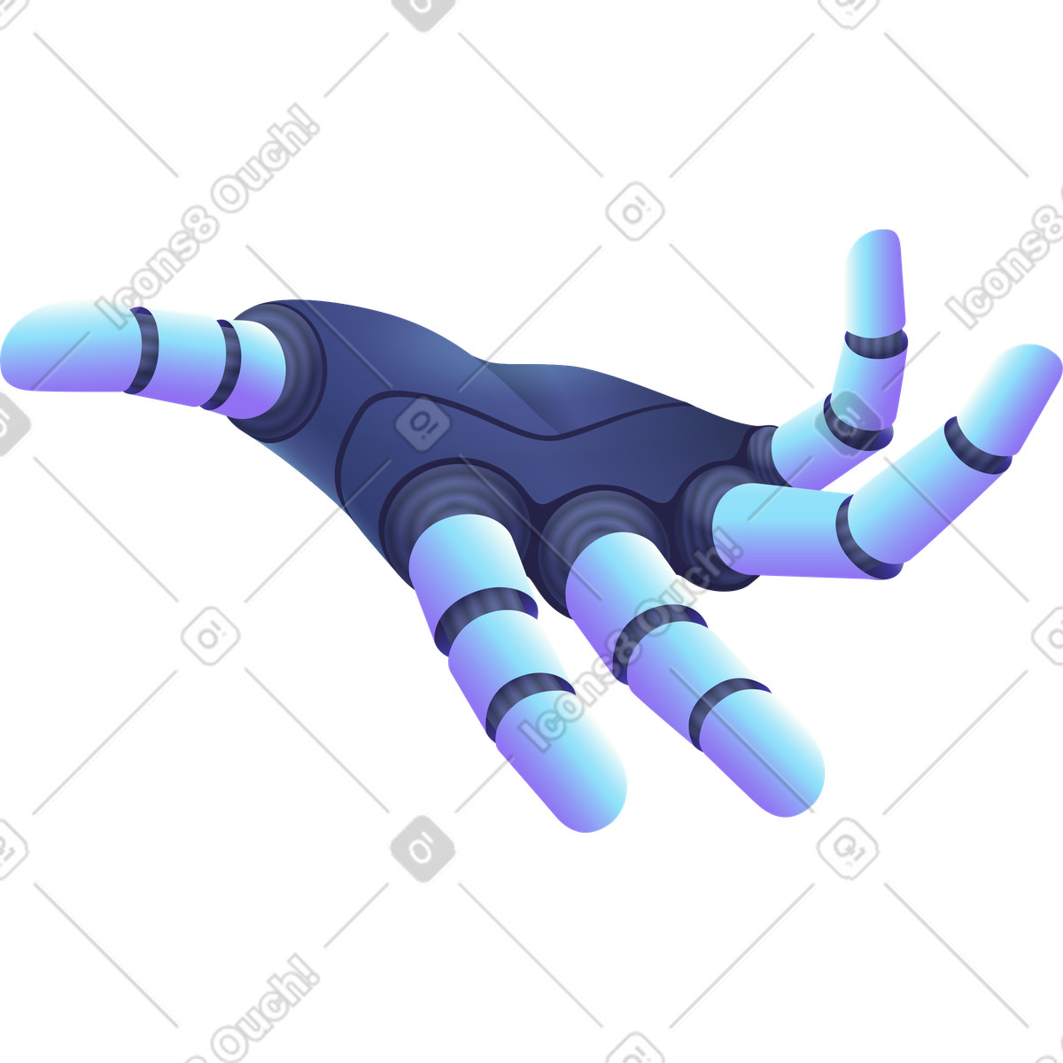 Ilustración Mano robot en estilo Isotech a descargar en PNG y SVG