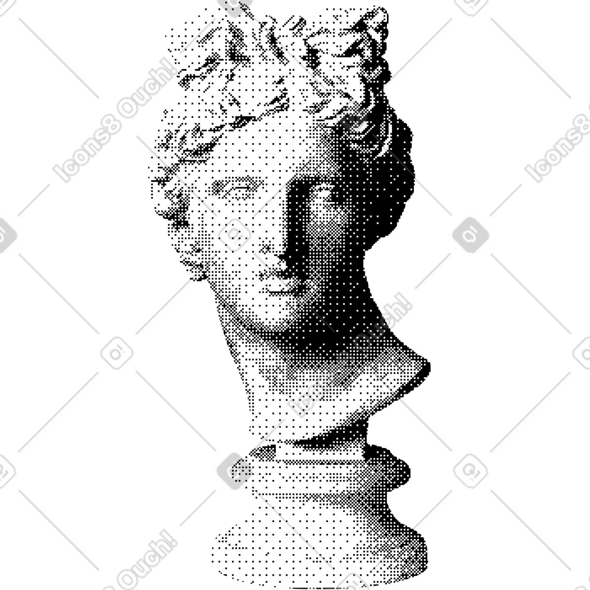 Ilustração de Estátua gesso da cabeça apolo em no estilo Bitmap para baixar em PNG, SVG