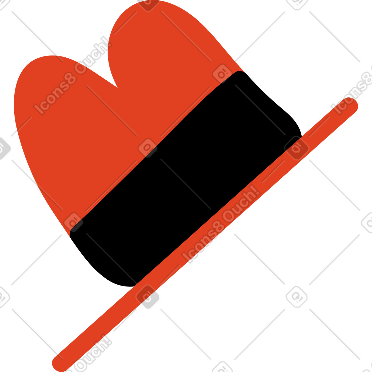 Red straight-brimmed hat illustration in Jelly style download in PNG, SVG